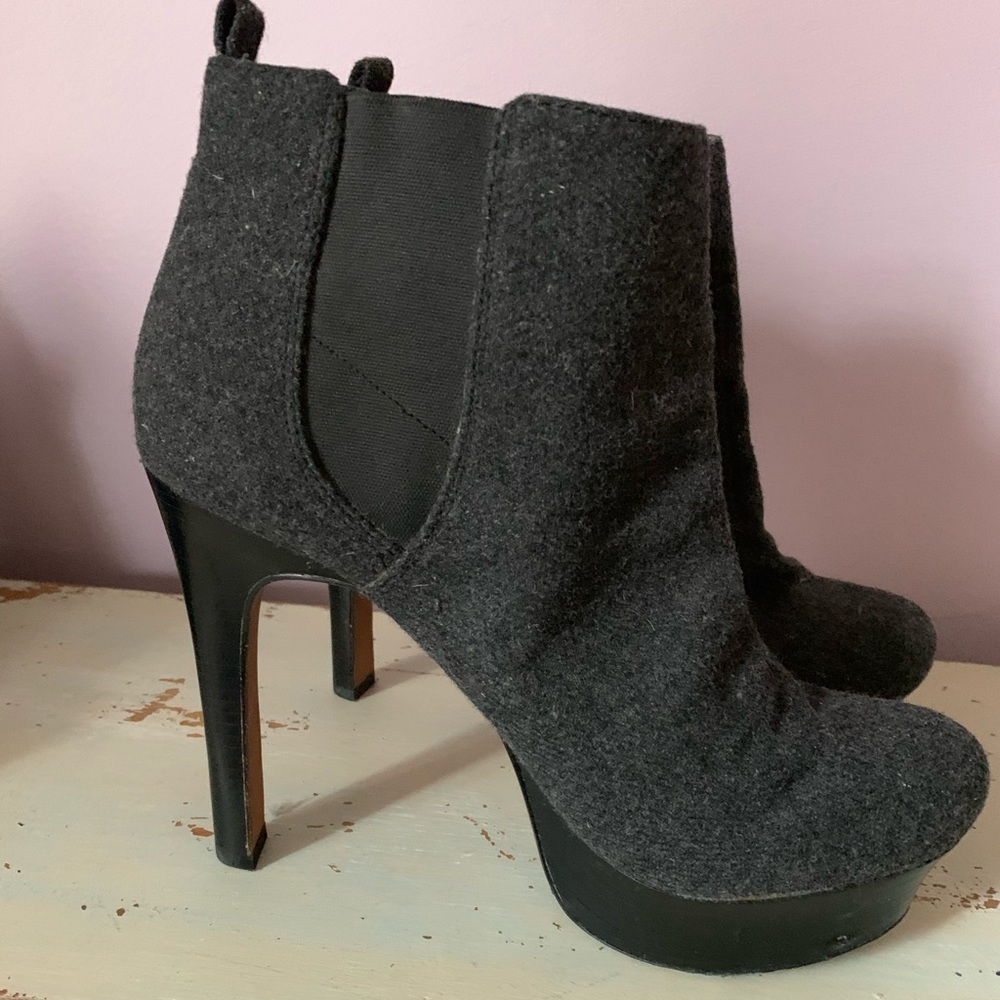 Vince Camuto wool platform ankle boots